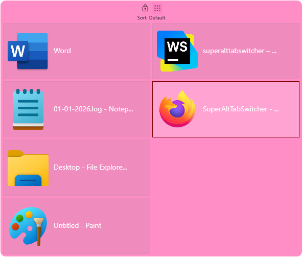 Classic Inline (Vertical) Alt Tab Layout