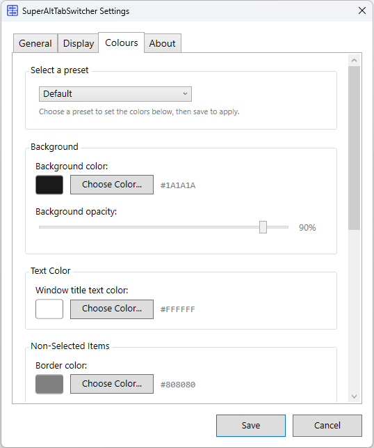Super Alt Tab Switcher Settings Page 3